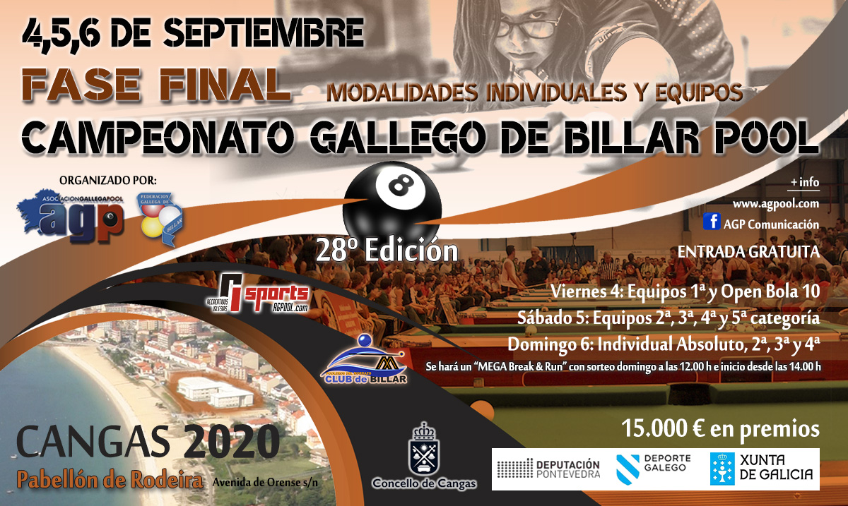 CUADRANTES DE SORTEOS - 28º Campeonato Gallego de Billar Pool AGP - FGB